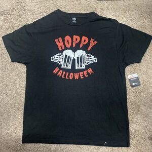 Happy Hoppy Halloween Tee Shirt Halloween Party T-Shirt Cheers Beer Mugs Shirt L